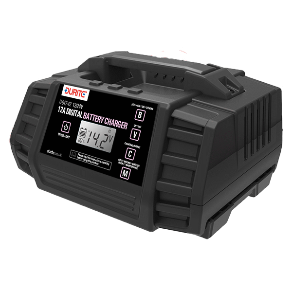 12A 9 Step Fully Automatic Digital Battery Charger Maintainer - 12/24V-0-647-42