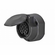 13 Pin Plastic Caravan Socket with Fog Cut Out - 12V-0-695-09