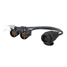 13 Pin Socket Adaptor - 13 Pin Plug to 2 x 7 Pin Sockets - 12V-0-695-67