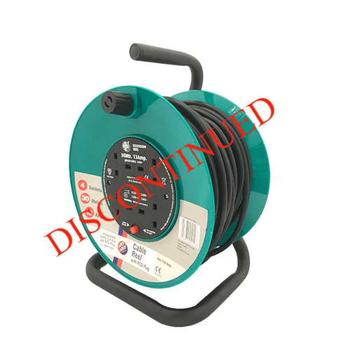 13A 4 Socket Mains Extension Reel - 30m-0-723-80