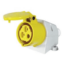 16A 110V Yellow Surface-Mounted Socket-0-698-69