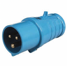 16A 230V Blue Trailing Plug-0-684-16