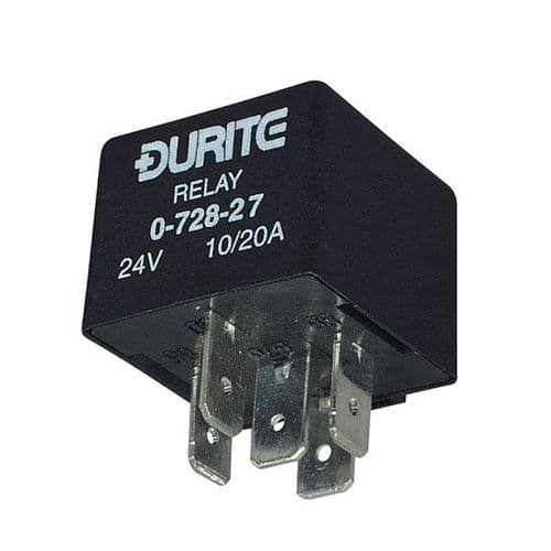 24V Mini Change Over Relay Sealed with Resistor - 10/20A-0-728-27