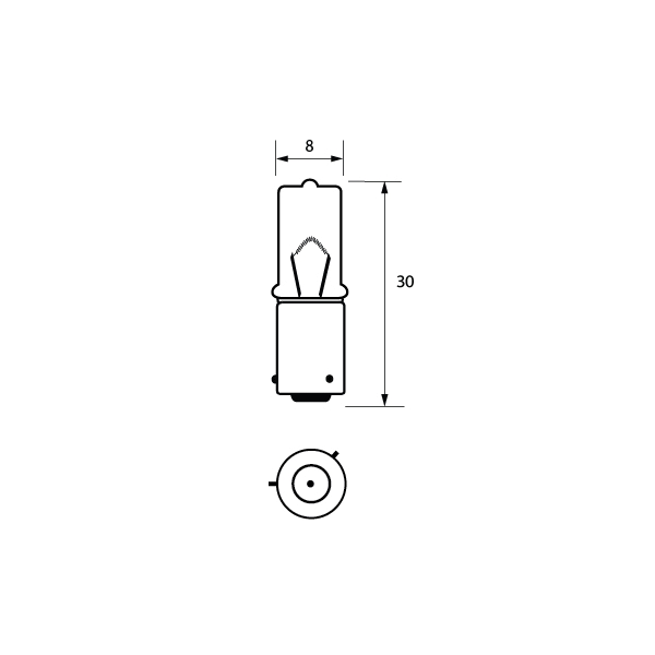 433C 12V 6W BAX9S OSP HALOGEN-8-004-33C