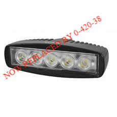 5 x 3W LED Work Lamp with 350mm Flying Lead - Black, 12/24V, Ip67-0-420-63