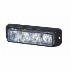 Amber 4 LED Horizontal Warning Light with Black Housing - 12/24V-0-442-21