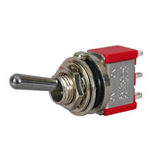 Change Over or On/Off Miniature Toggle Switch with Metal Lever - 5A at 28V-0-603-60