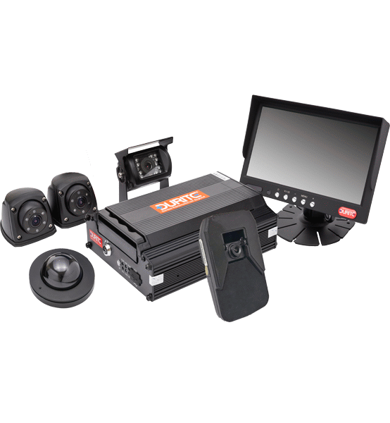 DL1 4G Super HD 5-ch DVR with Durite Live + 5 cameras (incl.1080p) + Monitor - 12/24V-0-876-43