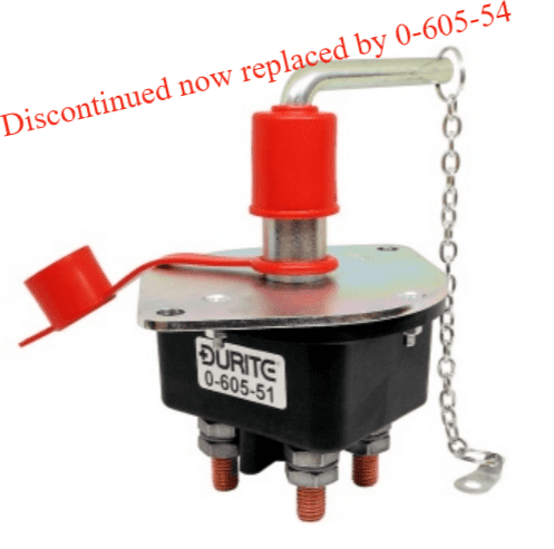 Double-Pole Battery Isolator with Removable Key and Splashproof Cover - 250A 24V-0-605-51