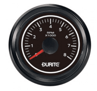 DURITE LED Illuminated Tachometer 0-8000 RPM - 12/24V 0-525-40