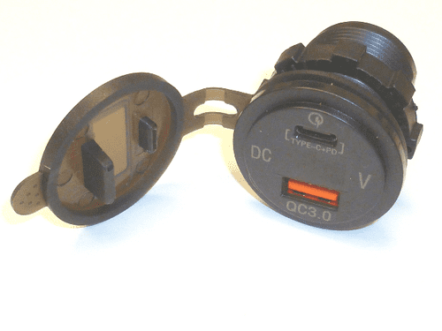 Fast Charge USB Socket + Type C - 12/24V 0-534-15 005341553415