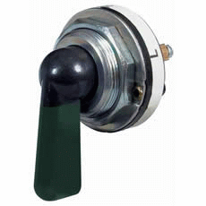 Indicator Switch or 3 Way Rotary Switch with Green Illuminated Lever - 6A at 12V-0-484-00