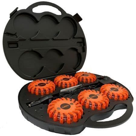 LED Li-Ion Recharge Warning Lights 6 off in Case. Euro Plug Bx1