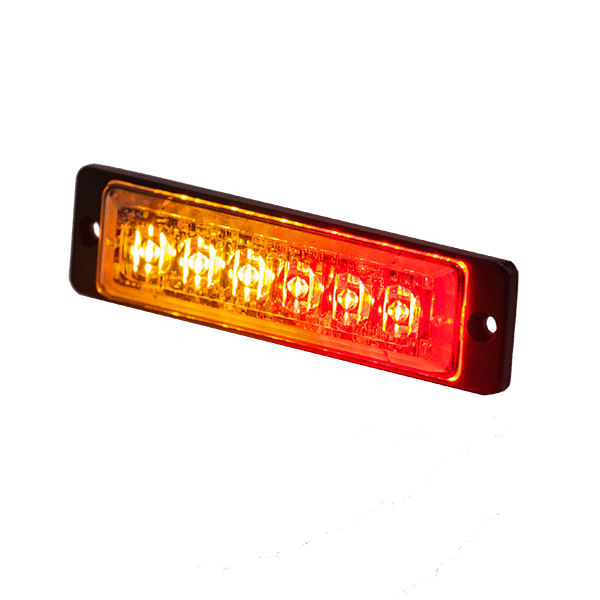 LED Warning Light, 3 Red & 3 Amber LED - 12/24V-0-441-15