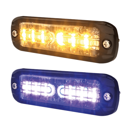 LED Warning Light Amber + HINVII 12/24V Bx1