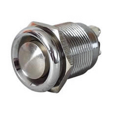 Metal Momentary On Push Switch - 6A at 12V-0-485-03