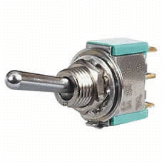 Momentary On/Momentary Change Miniature Toggle Switch with Metal Lever - 5A at 28V-0-687-60