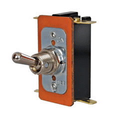 On/Off Double-Pole Heavy Duty Switch with Metal Lever - 10A at 28V-0-495-00