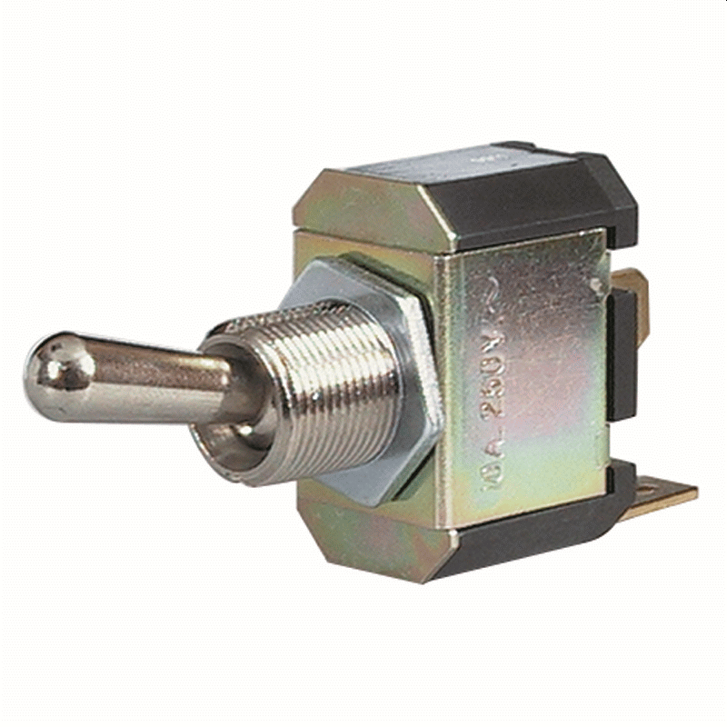 On/Off Toggle Switch with Nickel Plated Brass Lever - 10A at 28V-4-603-00