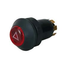 Push On/Push Off Illuminated Hazard Switch - 12V-0-484-50