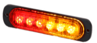 R10 High Intensity 6 Amber & Red LED Warning Light (19 Flash Patterns) 0-441-65 044165