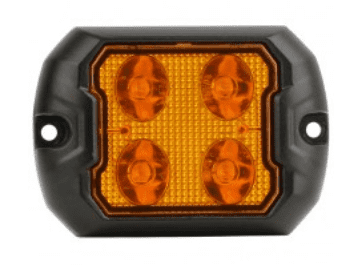 R65 CLASS 2 Slim Rectangular Amber Lens LED Warning Light (10 Flash Patterns)      0-441-13