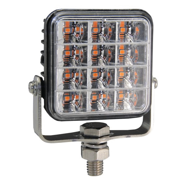 R65 Square 12-LED Amber Warning Light - 12/24V-0-442-00
