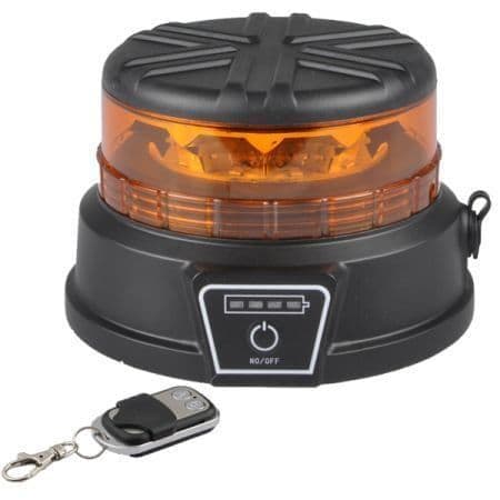 Rechargeable LED Beacon 7.4V 5200mA Amber Mag Base.Euro Plug Bx1