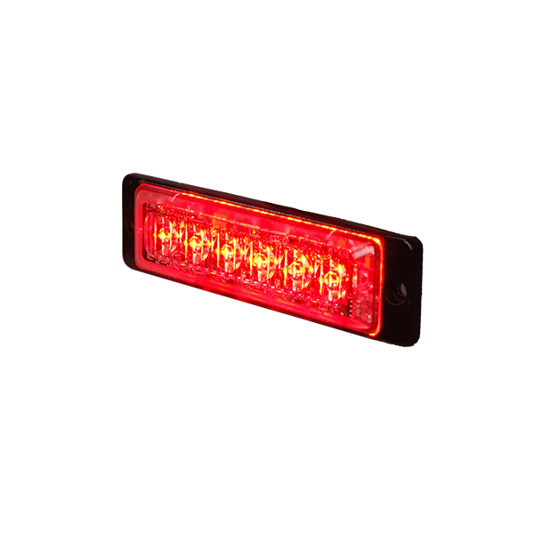 Red High Intensity 6 LED Slimline Warning Light - 12/24V-0-441-05