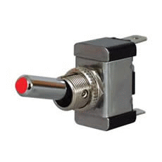 Red LED On/Off Toggle Switch with Metal Lever- 12/24V-0-603-05