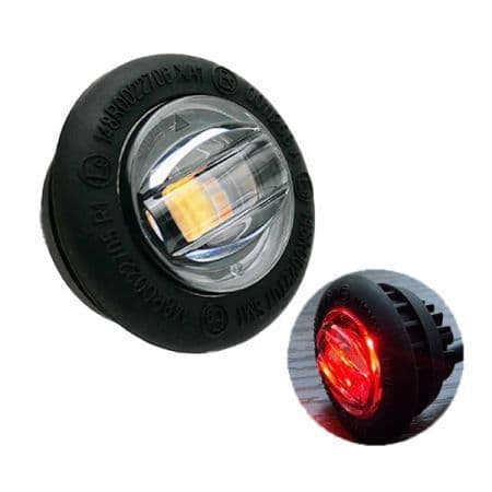 Round 19mm Warning Light 5W + Marker Red 0.4W 12/24volt Bx1