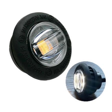 Round 19mm Warning Light 5W + Marker White 0.4W 12/24volt Bx1