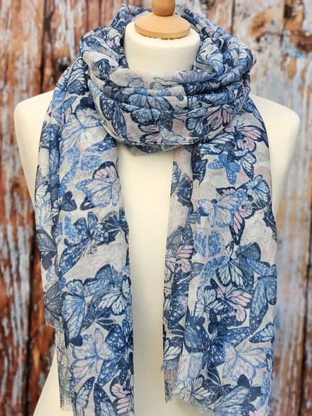 Blue Butterflies Scarf
