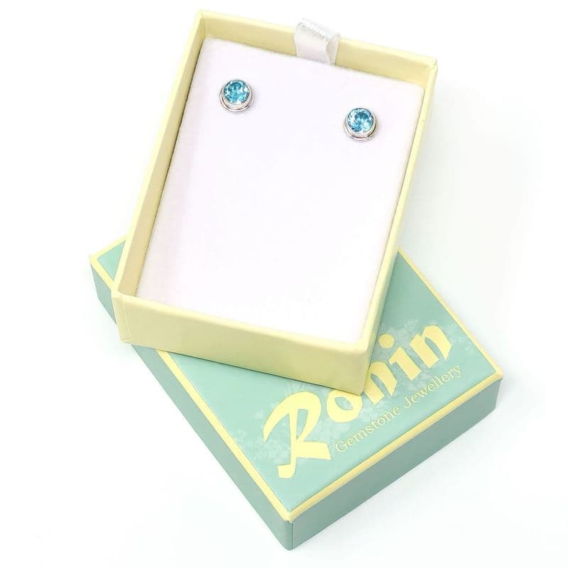 Light Blue Topaz Stud Earrings