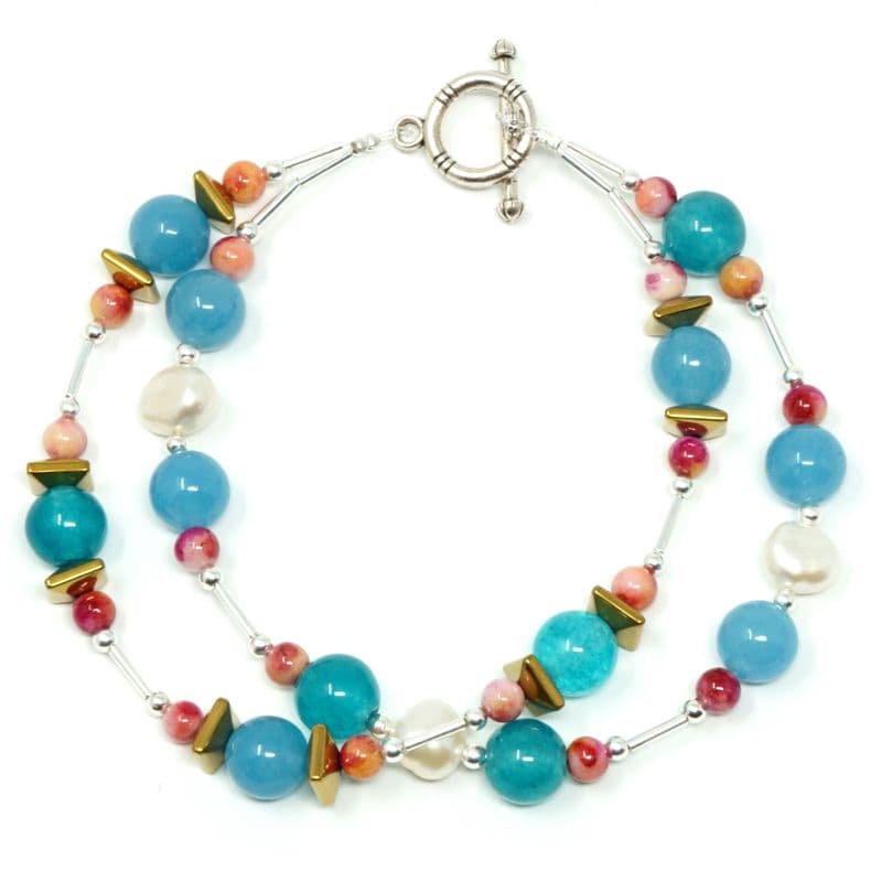 Pagoda B2 Bracelet (Available in 2 Sizes) with freshwater pearls