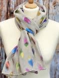 Rainbow Feathers - Grey Scarf