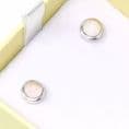 White Opal Stud Earrings