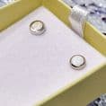 White Opal Stud Earrings