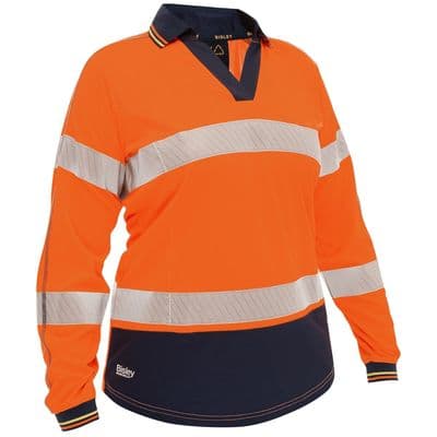 BISLEY UKKL6224T Womens 2-Tone Polo  Shirt L/Sleeve