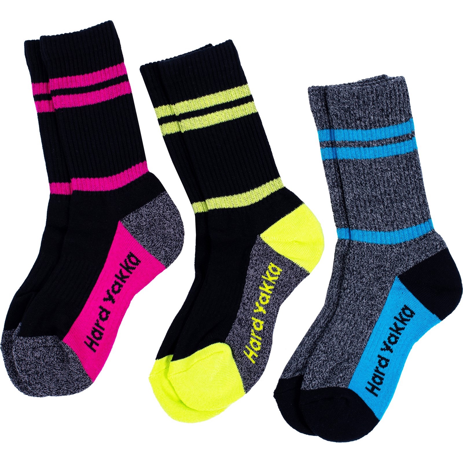HARD YAKKA Womens Crew 3 Pack Work Socks