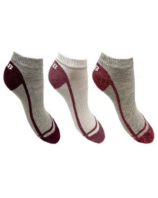 JCB  3PK Ladies Trainer Socks Grey / White