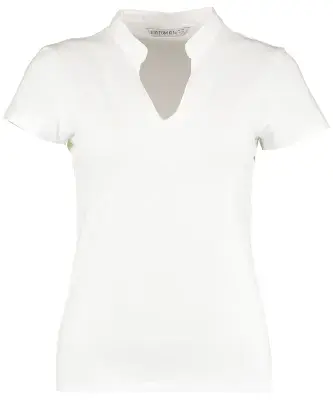 KUSTOM KIT KK770 Women's corporate short-sleeved top v-neck mandarin collar
