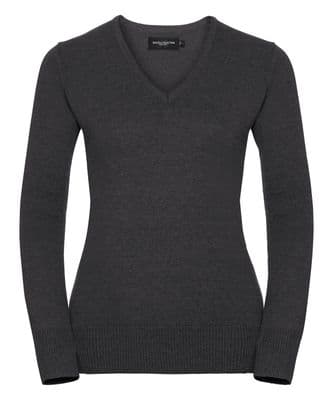 RUSSELL Women's V-Neck Knitted Sweater