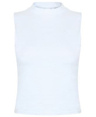 SF CLOTHING Women's High Neck Crop Vest