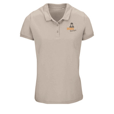 SOLS Ladies organic Pique Polo Shirt Rope - Work Boutique Circle Orange/Charcoal circle logo LB