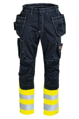 TRANEMO Fire Resistant Ladies Craftsman Trousers Navy and Yellow