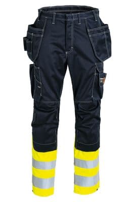 TRANEMO Fire Resistant Ladies Lined Craftsman Trousers Navy and Yellow