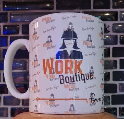 WORK BOUTIQUE Branded Mug with Background