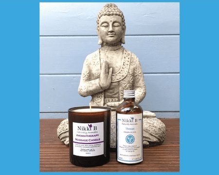 Nikki B Throat Chakra Blend & Aromatherapy Candle Set