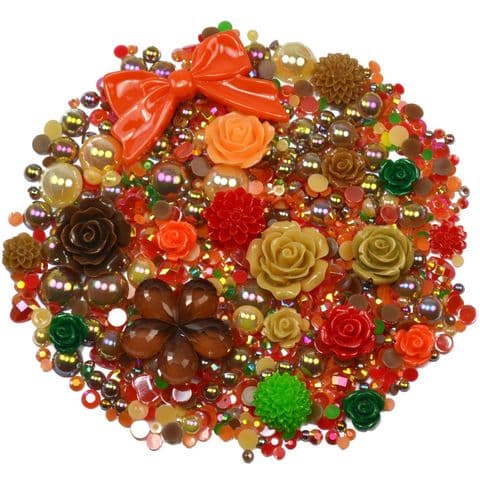 'AUTUMN HUES' Theme Rhinestone and Cabochon Mix
